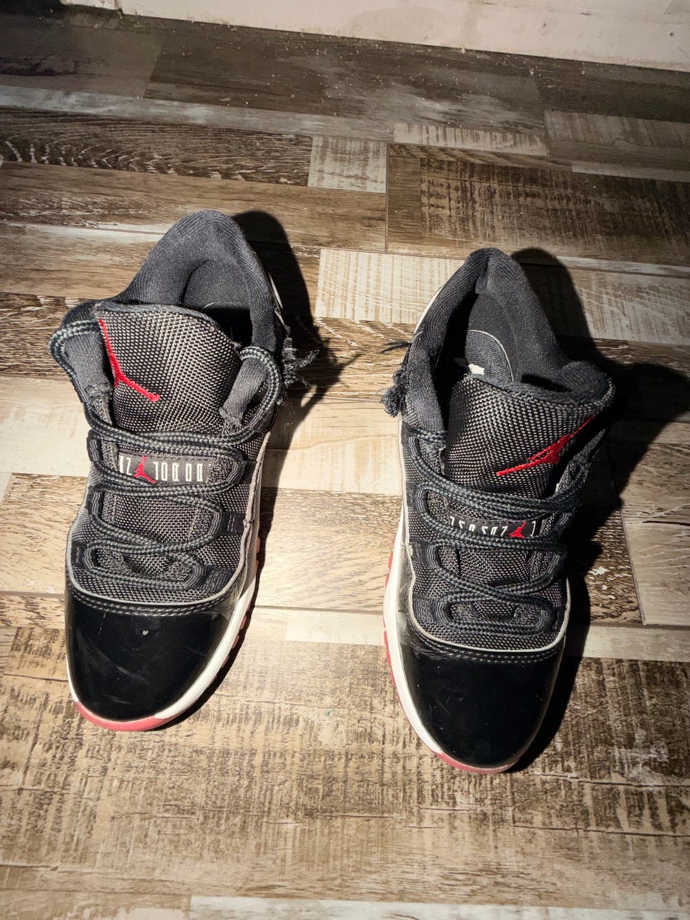 Jordan Black and Red Low-Top Basketball Sneakers